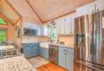 Kitchen Offers Stainless Steel Appliances and a Gas Cooktop